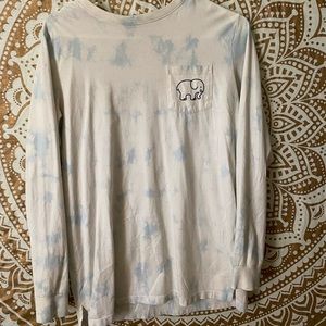 Blue and white tie-dye Ivory Ella long sleeve tee